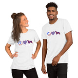 Peace Love Bernese Mtn Dog Short-sleeve unisex t-shirt