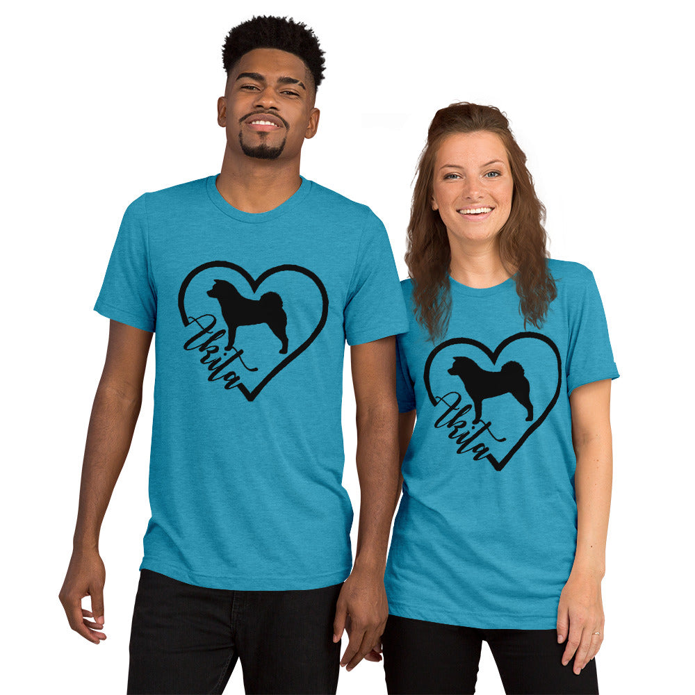 Heart Akita Unisex Tri-Blend T-Shirt | Bella + Canvas Short sleeve t-shirt