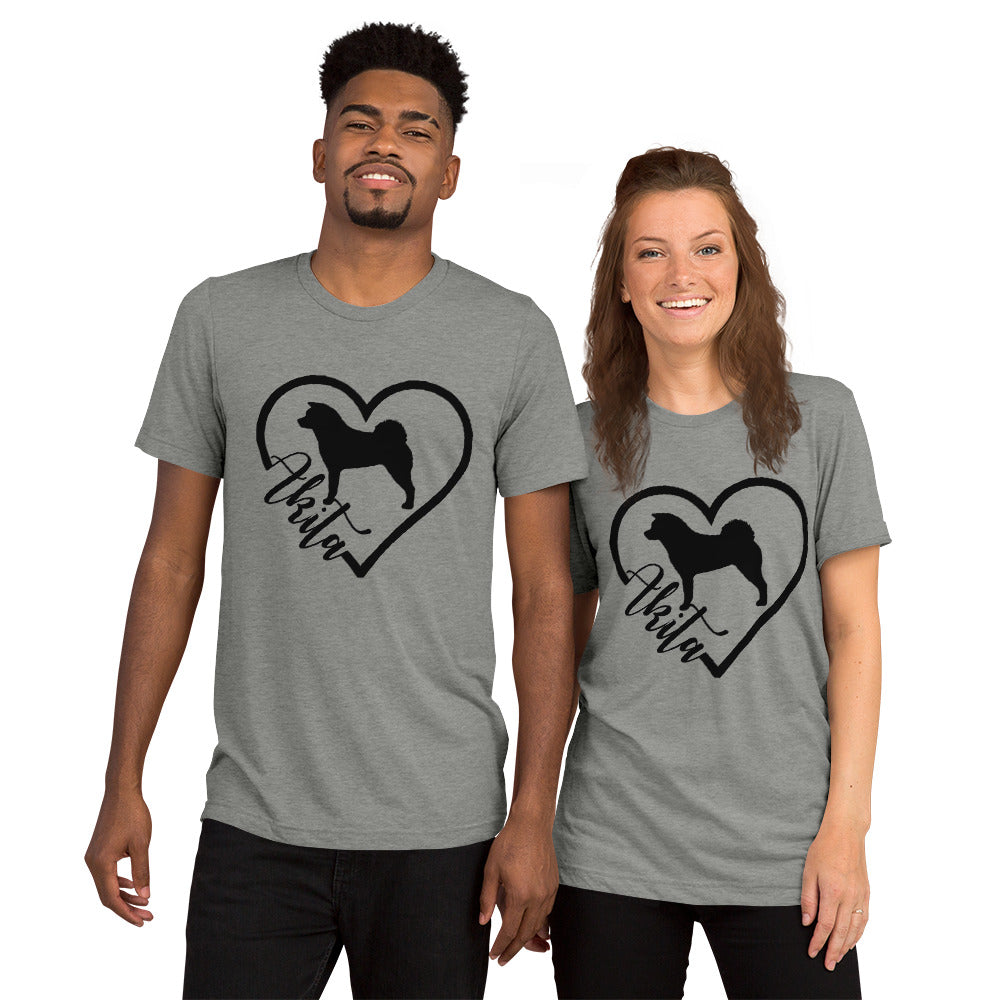 Heart Akita Unisex Tri-Blend T-Shirt | Bella + Canvas Short sleeve t-shirt