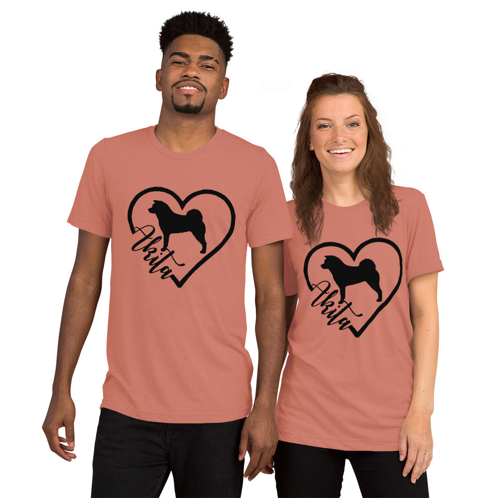 Heart Akita Unisex Tri-Blend T-Shirt | Bella + Canvas Short sleeve t-shirt