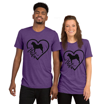 Heart Akita Unisex Tri-Blend T-Shirt | Bella + Canvas Short sleeve t-shirt