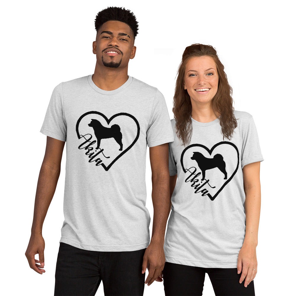 Heart Akita Unisex Tri-Blend T-Shirt | Bella + Canvas Short sleeve t-shirt